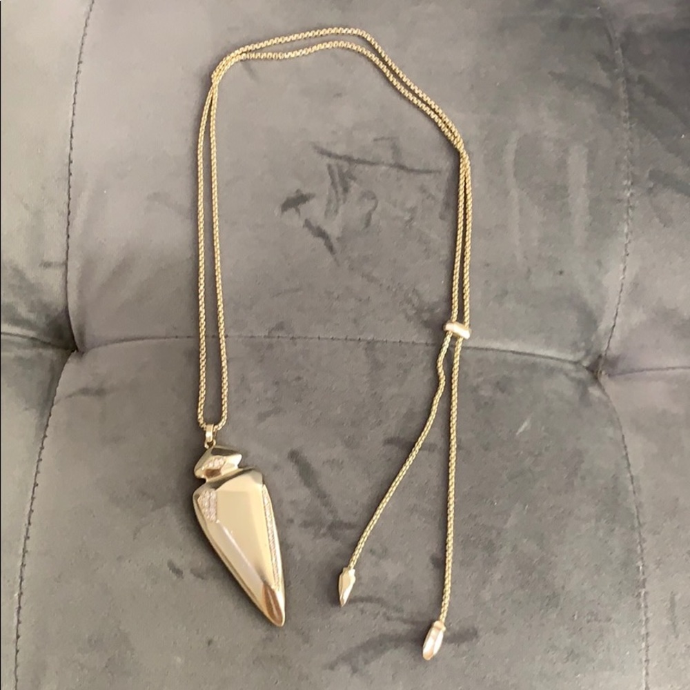 Arrow Adjustable Necklace w/Gold Hardware